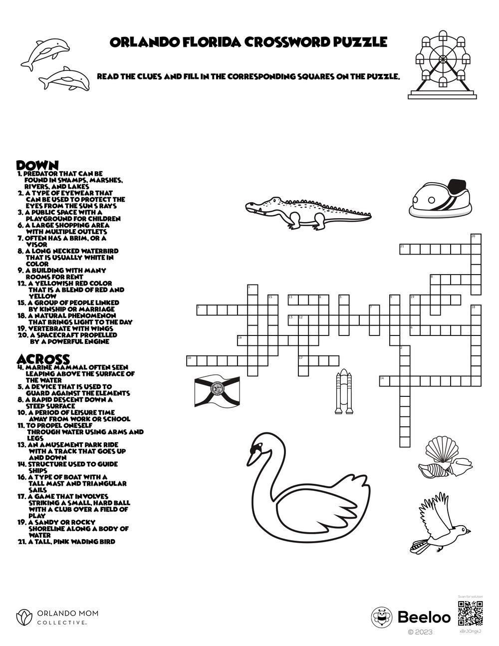 Orlando Florida Crossword Puzzle Beeloo Printable Crafts And Activities For Kids Orlando Florida Crossword Puzzle Beeloo Printable Crafts And Activities For Kids