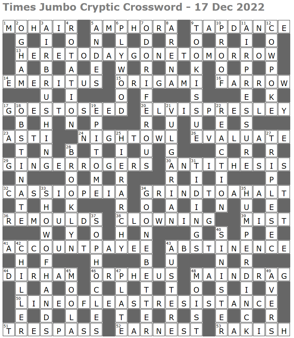 Page 13 Mind twisting Horror Is It I Have Just The Thing Also Crosswords Lucian Poll s Web Ramblings