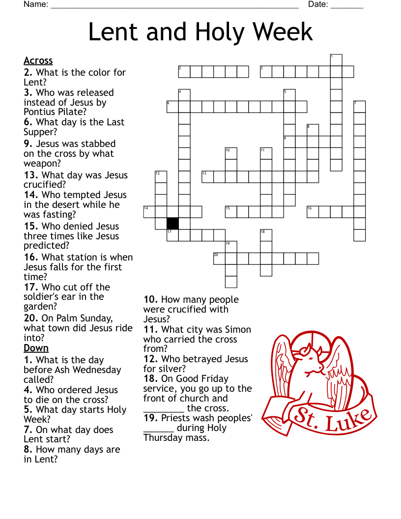 Passion Of Christ Crossword WordMint