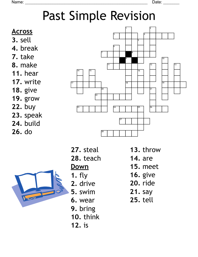 Past Simple Revision Crossword WordMint