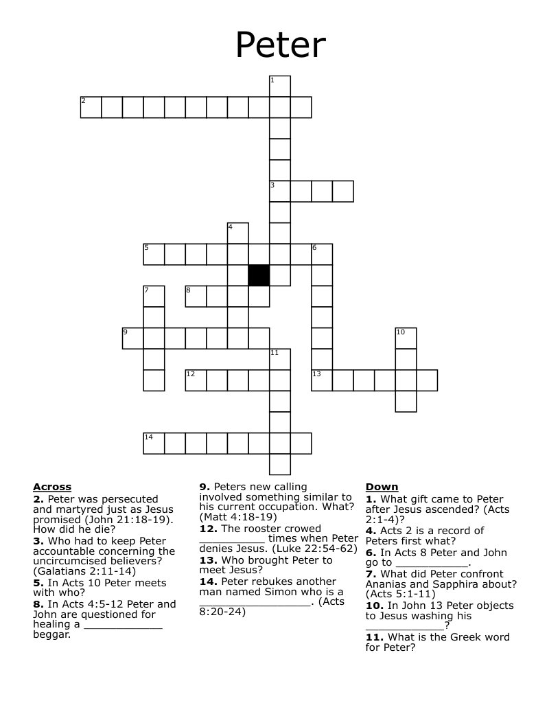 Peter Crossword WordMint