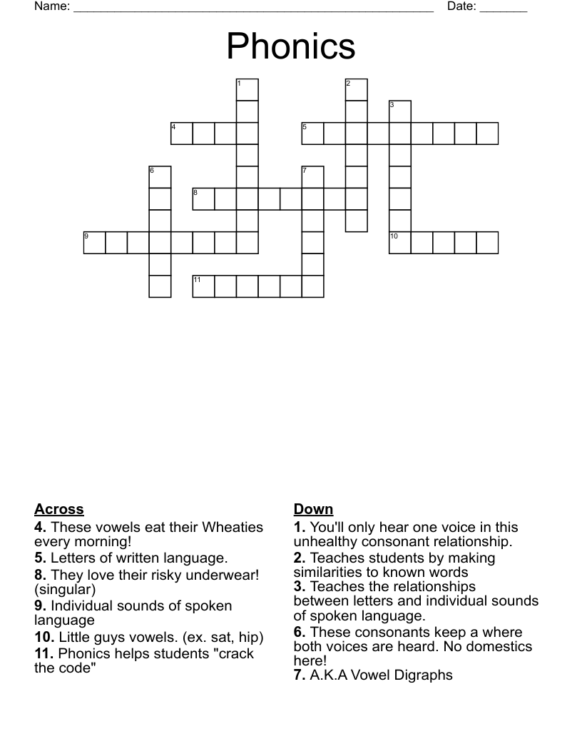 Phonics Crossword WordMint