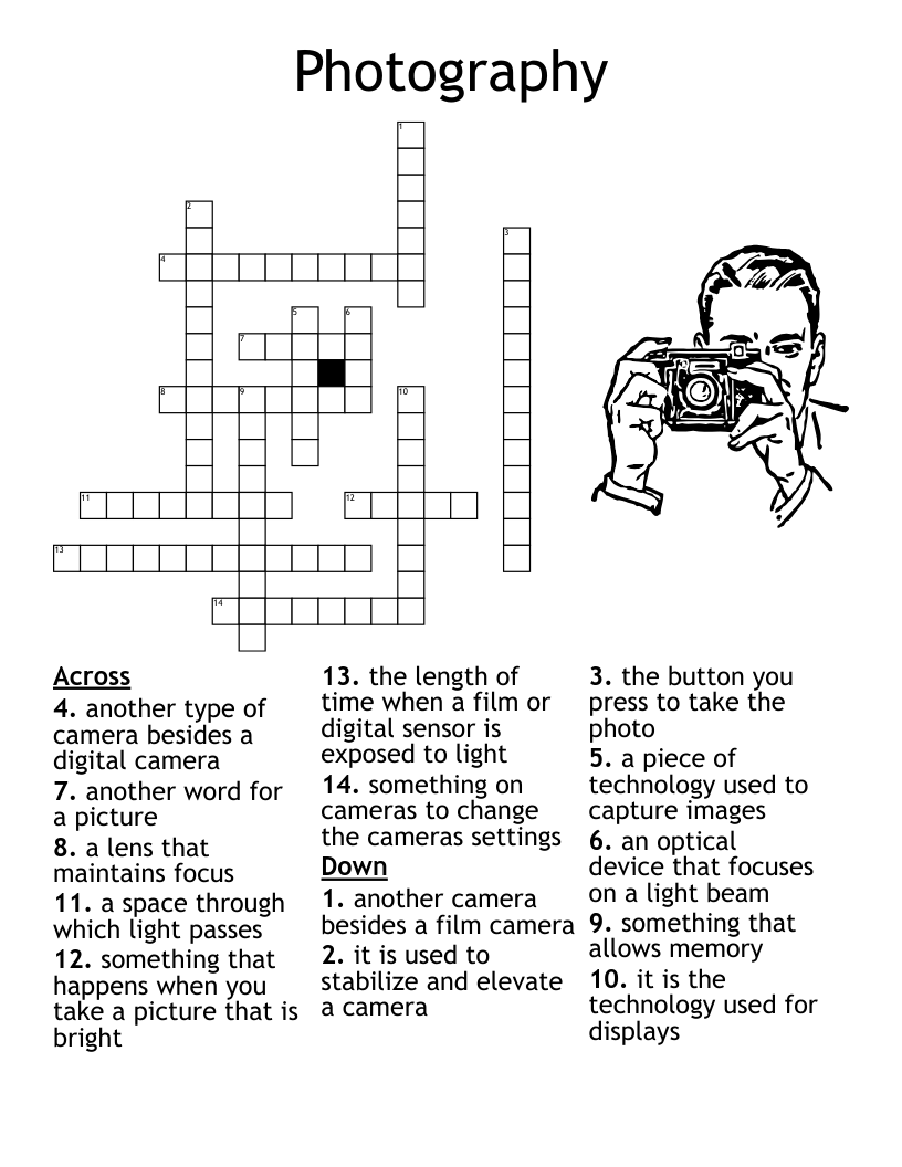 Photography Crossword WordMint