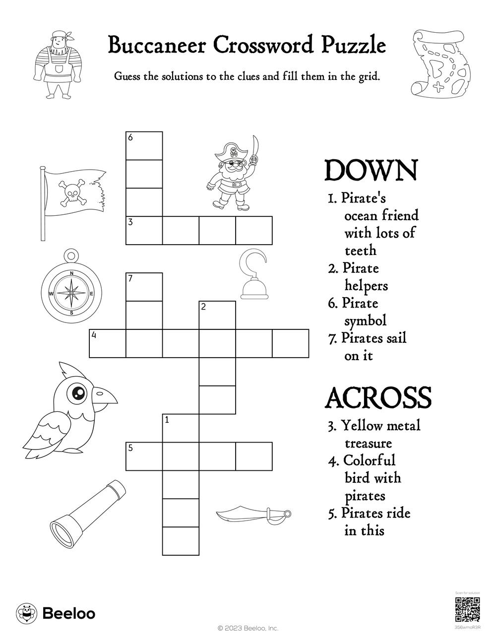 Pirate themed Crossword Puzzles Beeloo Printable Crafts And Activities For Kids Pirate themed Crossword Puzzles Beeloo Printable Crafts And Activities For Kids