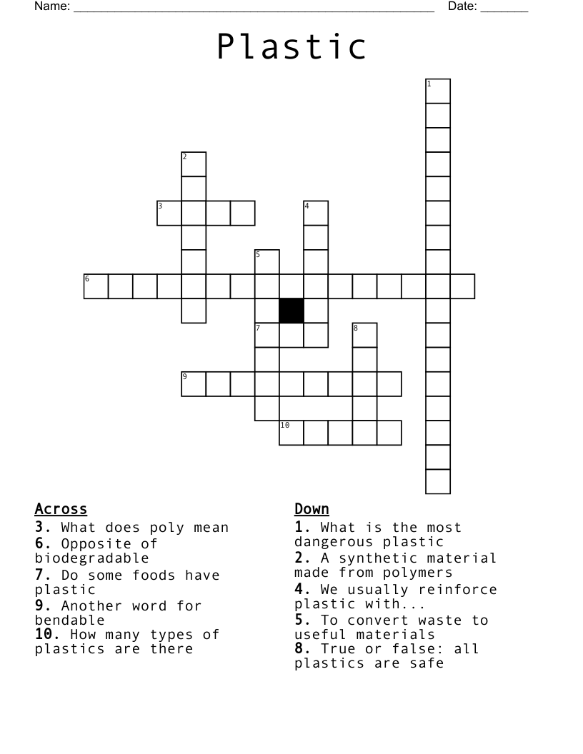 Plastic Crossword WordMint