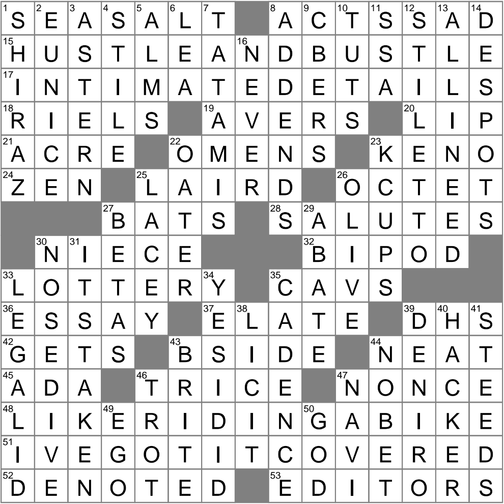 Plus Ones Crossword Clue Archives LAXCrossword