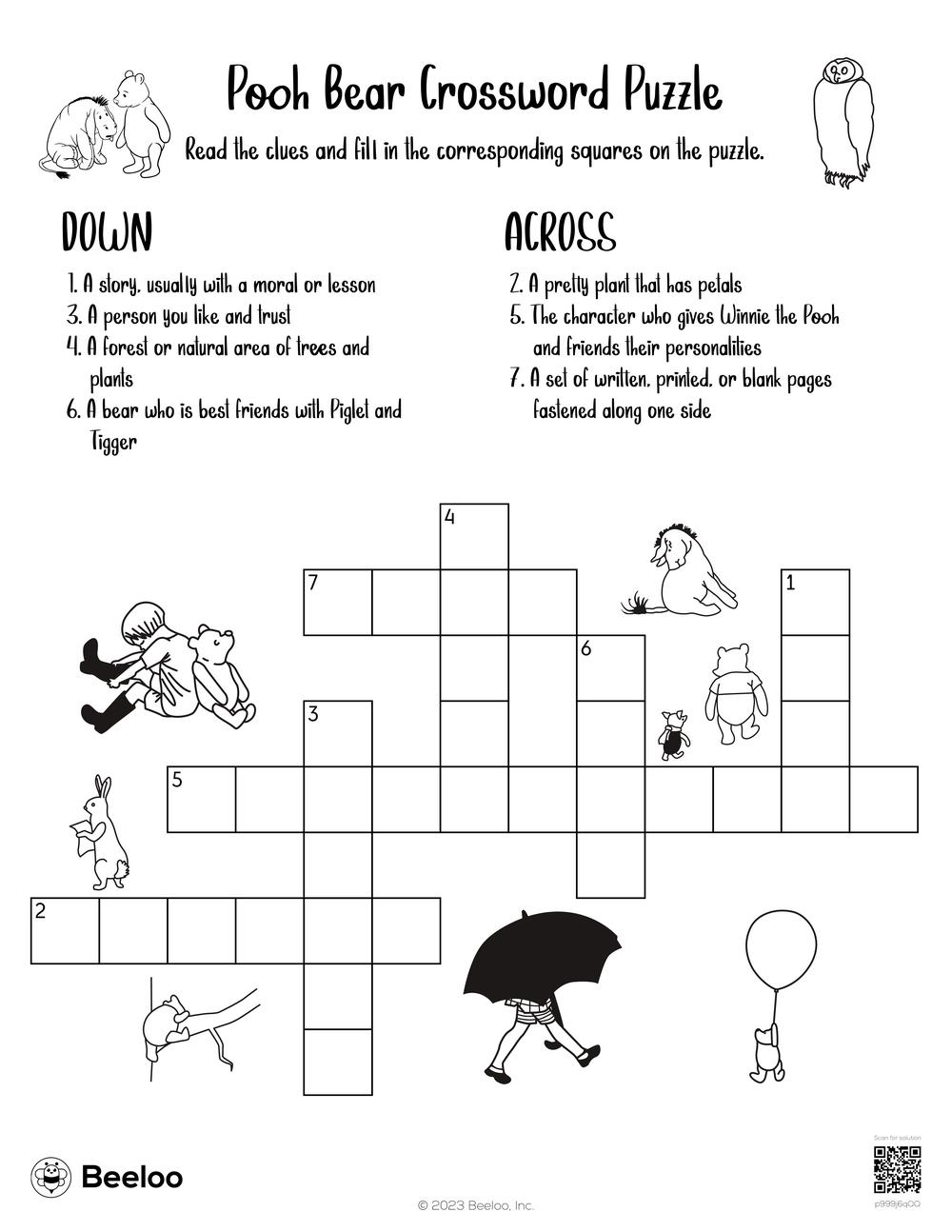 Pooh Bear Crossword Puzzle Beeloo Printable Crafts And Activities For Kids Pooh Bear Crossword Puzzle Beeloo Printable Crafts And Activities For Kids