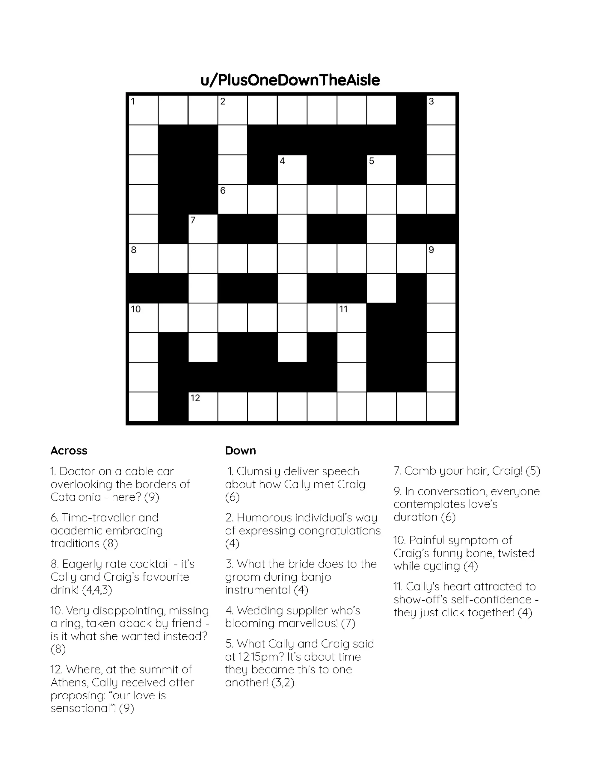 POTD Feedback Request For Wedding Day Cryptic Crossword R crosswords