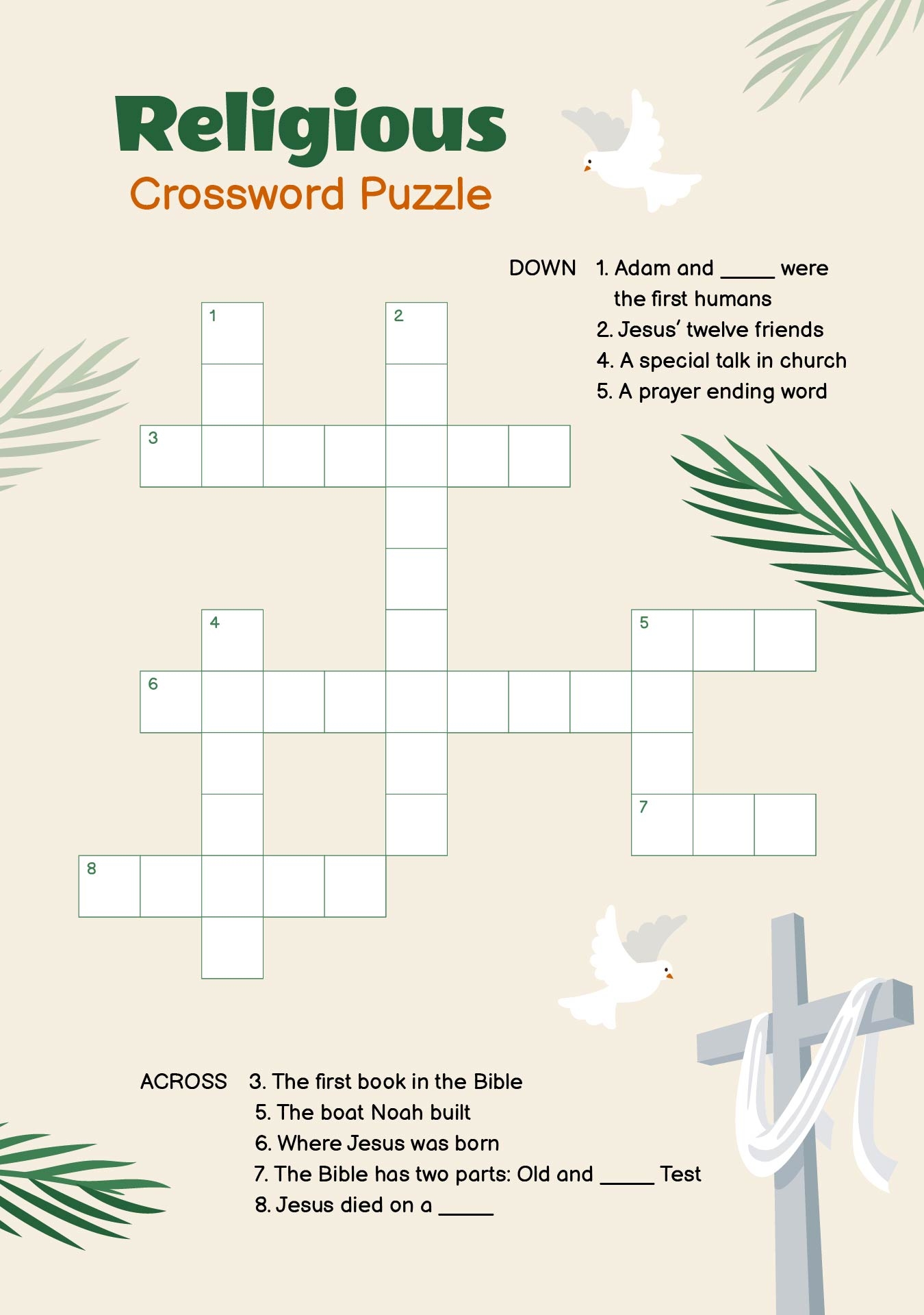Prayer Crossword Puzzle 16 Free PDF Printables Printablee Prayer Crossword Puzzle 16 Free PDF Printables Printablee