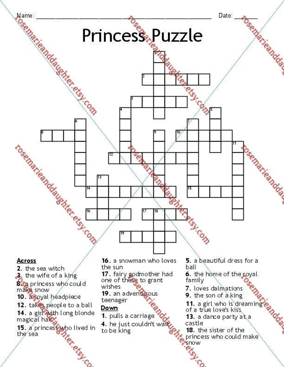 nintendo princess crossword