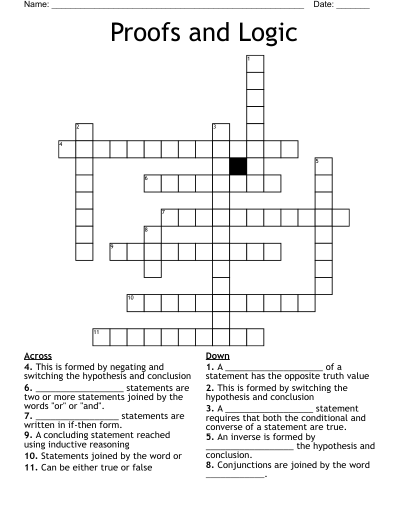 Proofs And Logic Crossword WordMint