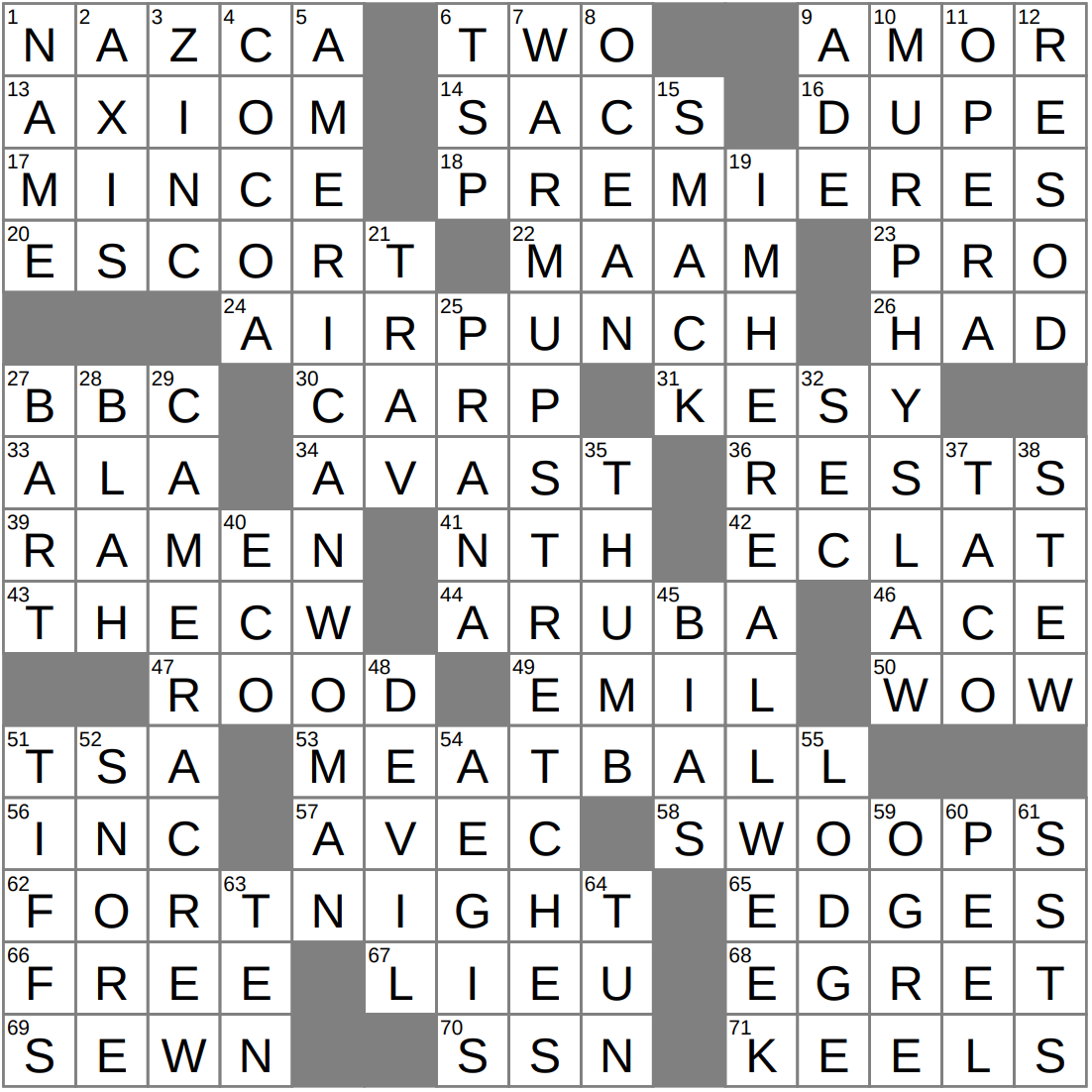 Protection Crossword Clue Archives LAXCrossword