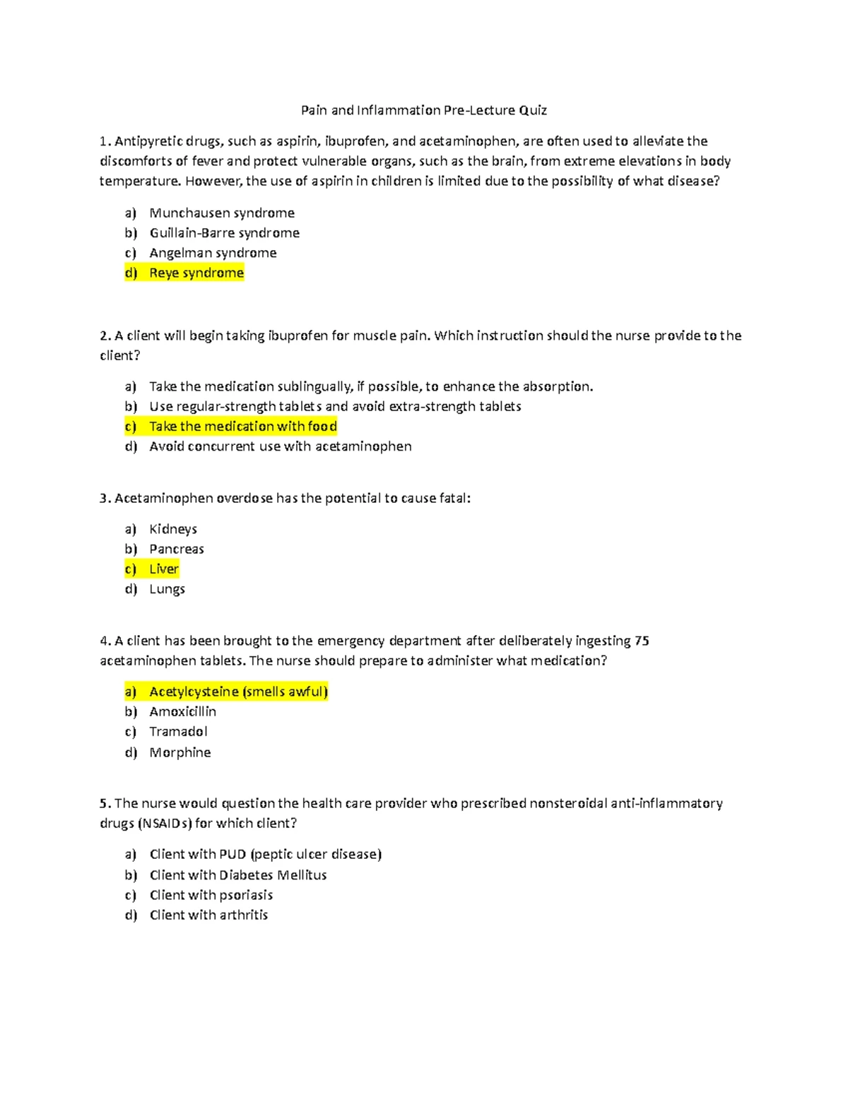 Psychiatric Mental Health Nursing Practice Questions And Key Concepts Studocu