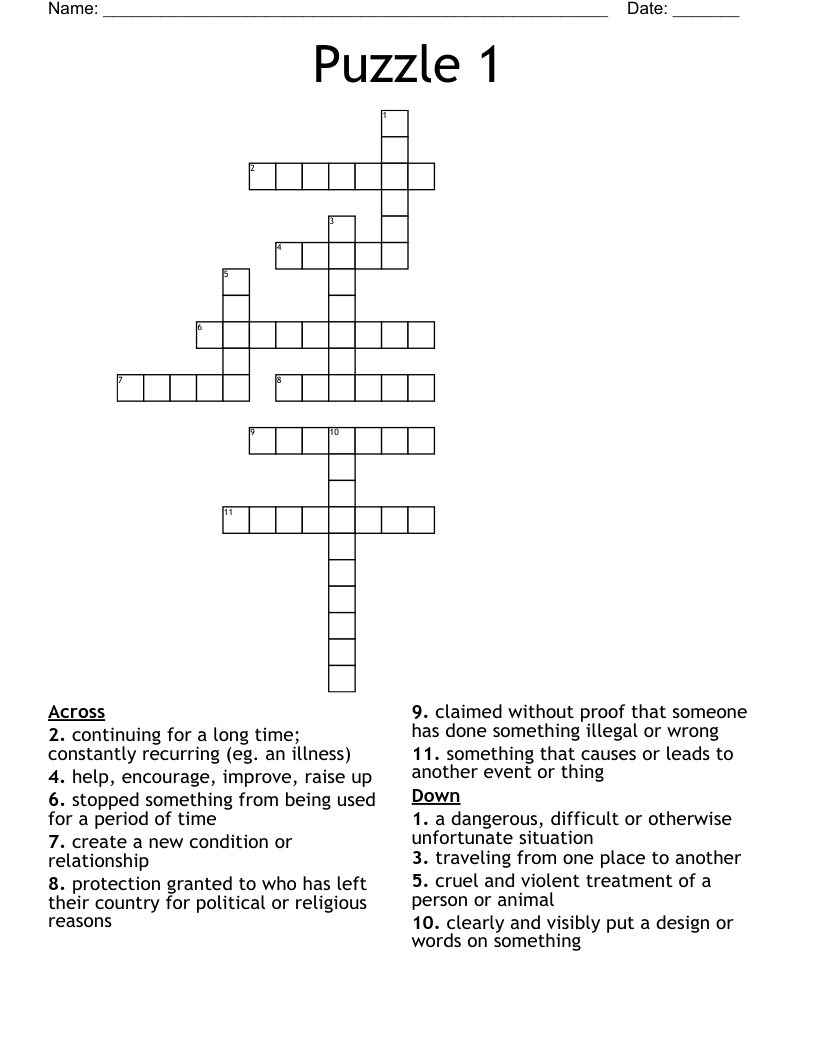 Puzzle 1 Crossword WordMint