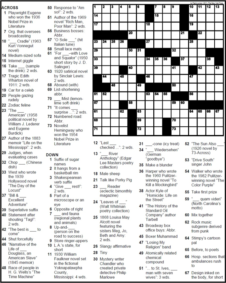 crossword for abound