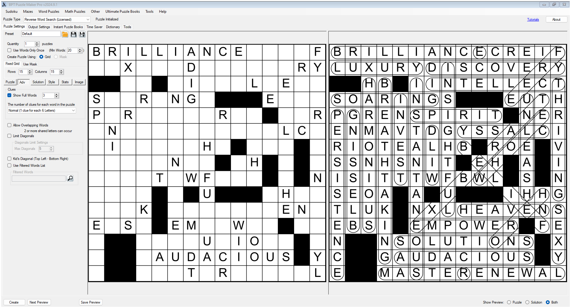brilliance crossword clue