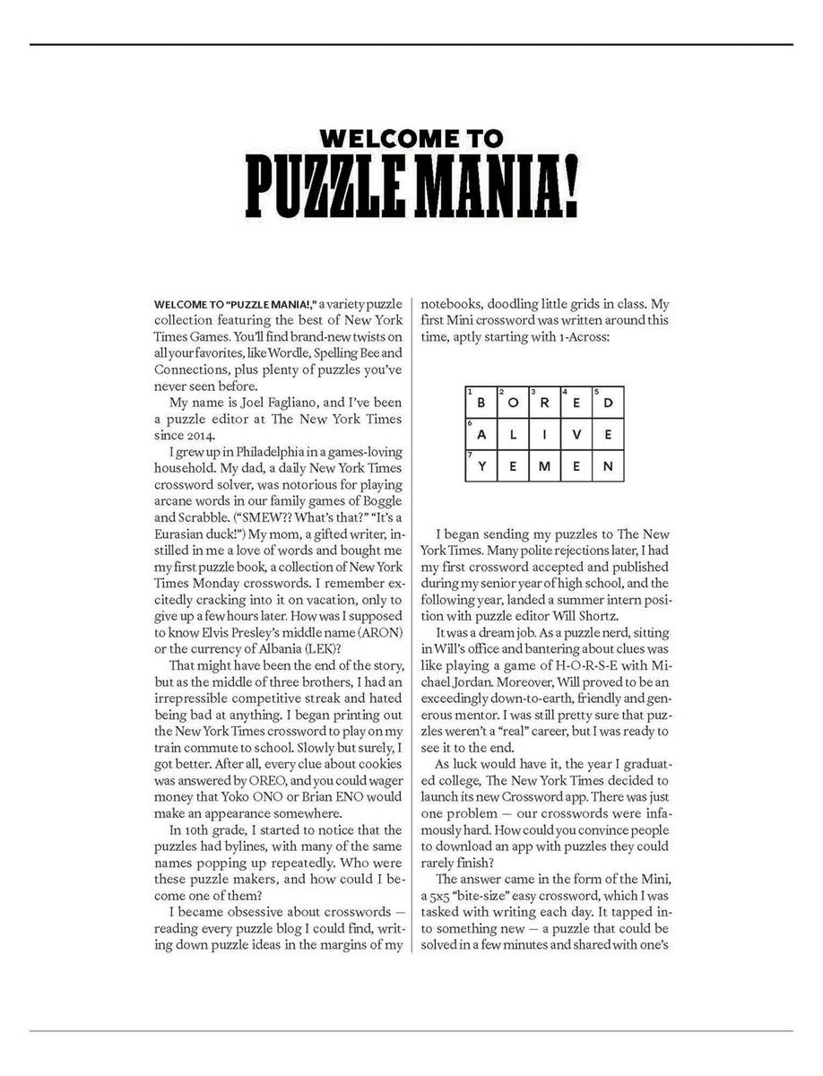 Puzzle Mania By The New York Times Games Joel Fagliano Hodgepodge Books And Taproom