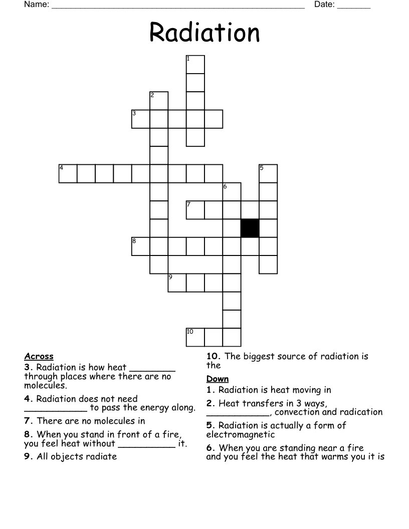 Radiation Crossword WordMint Radiation Crossword WordMint