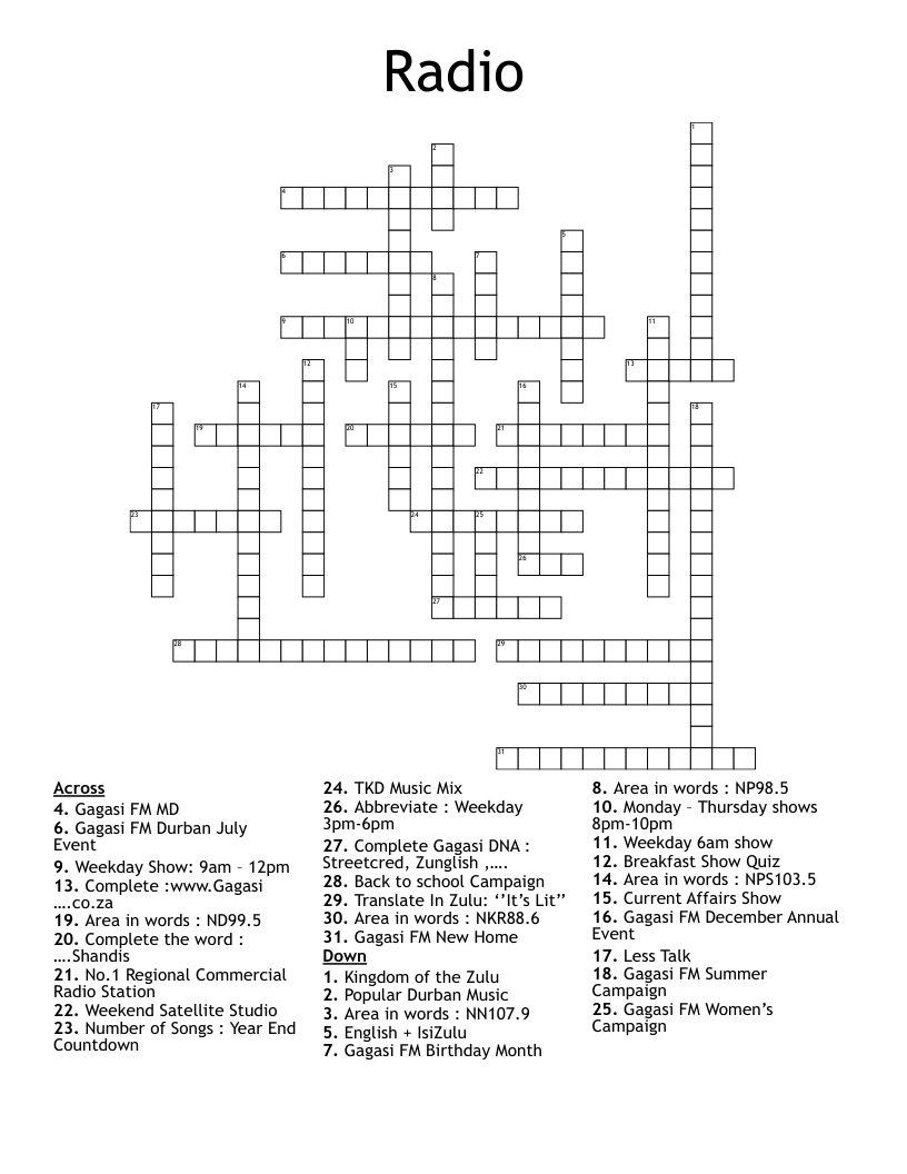 Radio Crossword WordMint