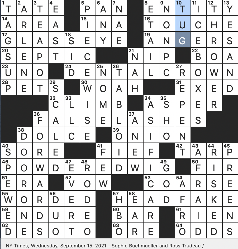 shock crossword clue