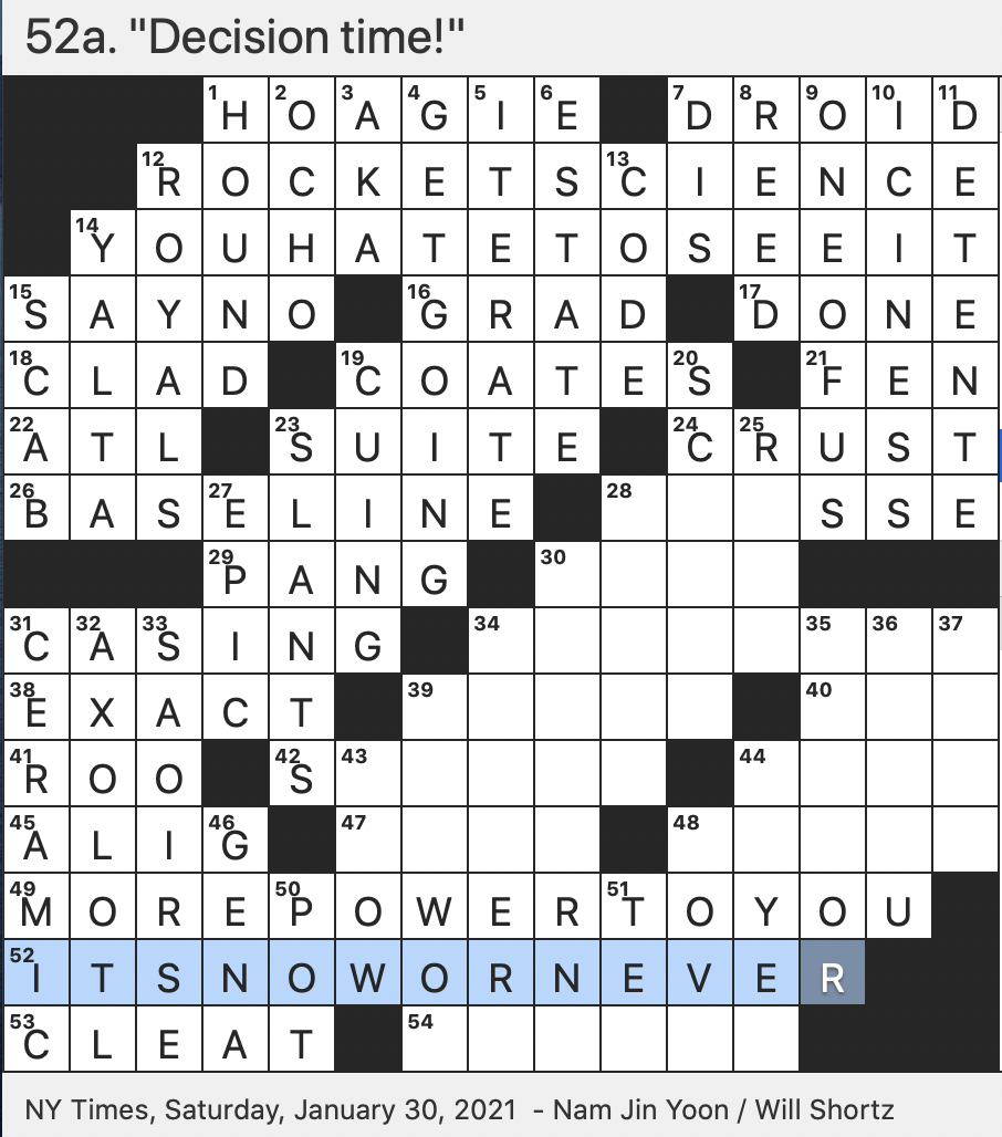 Rex Parker Does The NYT Crossword Puzzle Amphibian That Ogden Nash Once Rhymed With Bottle SAT 1 30 21 Singing Style With African American Roots Longtime Sacha Baron Cohen Persona