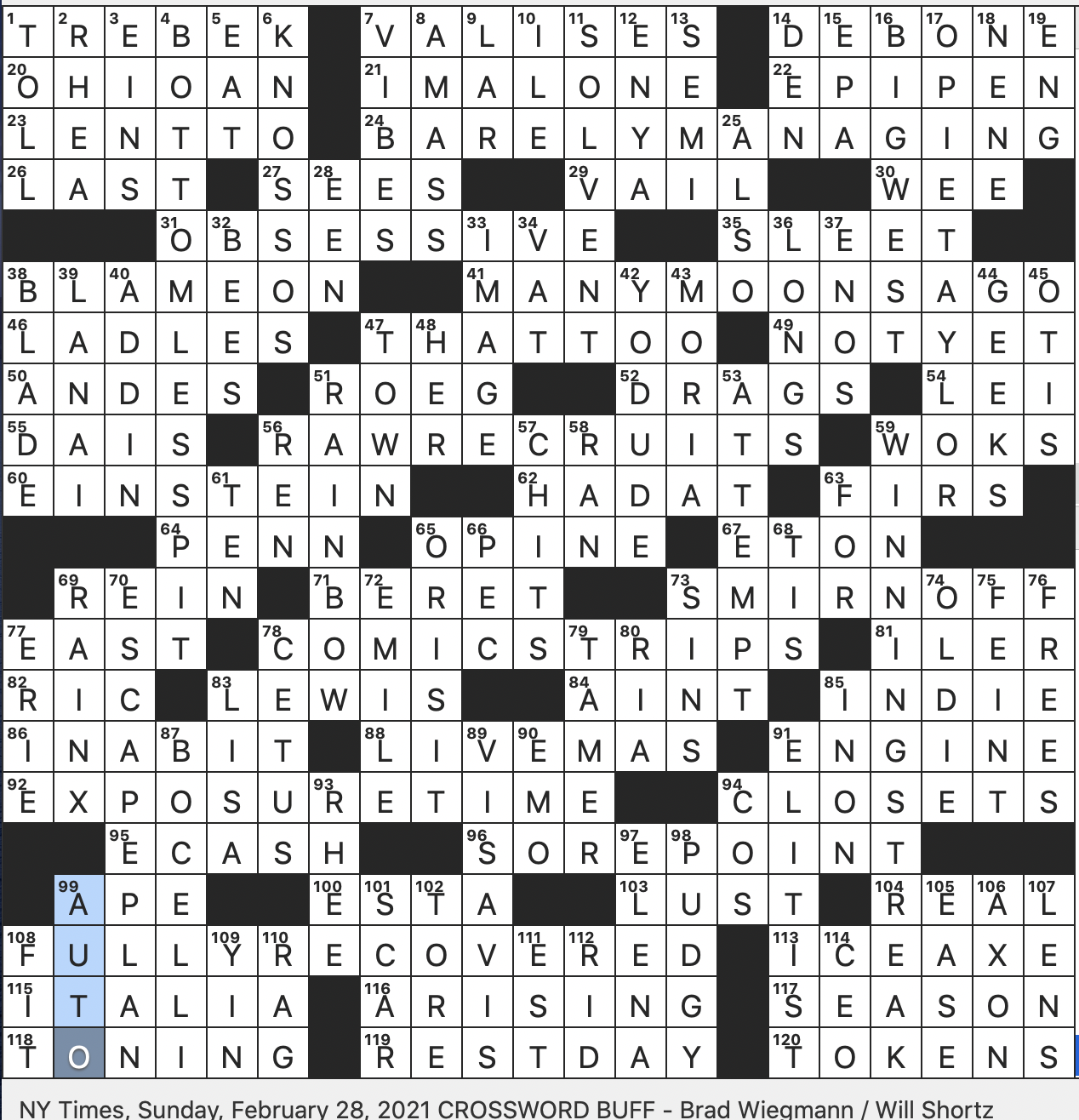 Rex Parker Does The NYT Crossword Puzzle Balrog s Home In Lord Of The Rings SUN 2 28 21 Big Name In Windshield Wipers Site Of The Minotaur s Labyrinth Liquor With Double headed Eagle Logo