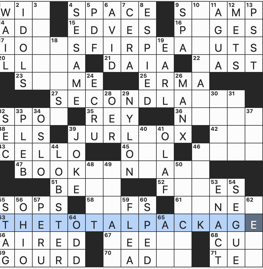 Rex Parker Does The NYT Crossword Puzzle Battle Cry Of The U S Marine Corps MON 12 29 25 1996 1 Hit For The Spice Girls Where Shrek Lives Tin Man s Need