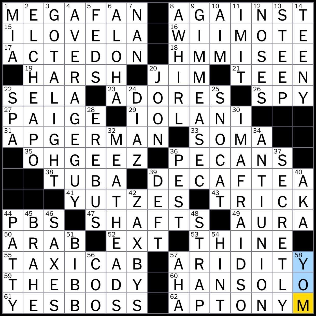 Rex Parker Does The NYT Crossword Puzzle Buff And Then Some SAT 8 13 2022 Pieces Of Some Pies How Couples Elope Leave A Small Tip Cameron Of Hollywood