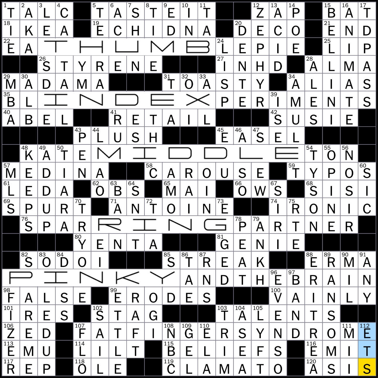 frequently occurring crossword clue 7 letters