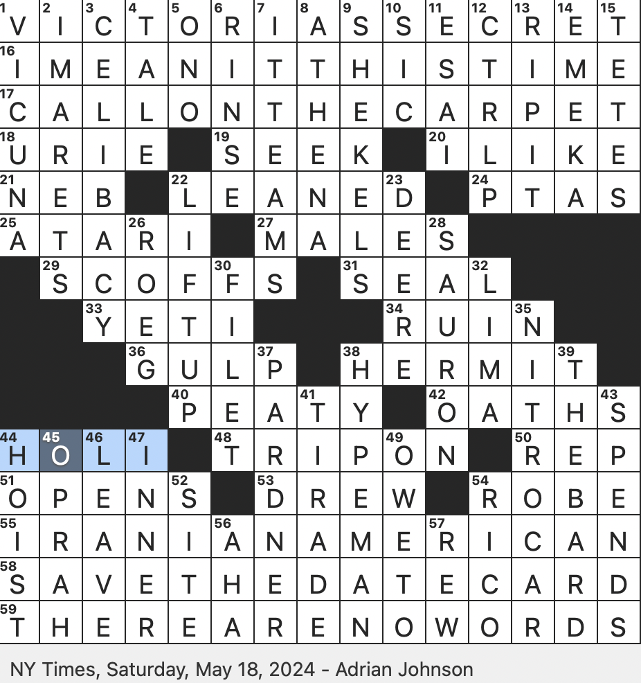 Rex Parker Does The NYT Crossword Puzzle Crowd Energizer At A Hip hop Concert SAT 5 18 24 Sobriquet Behind 154 Sonnets Blacksmith turned agricultural Magnate Of The 19th Century Start Of A