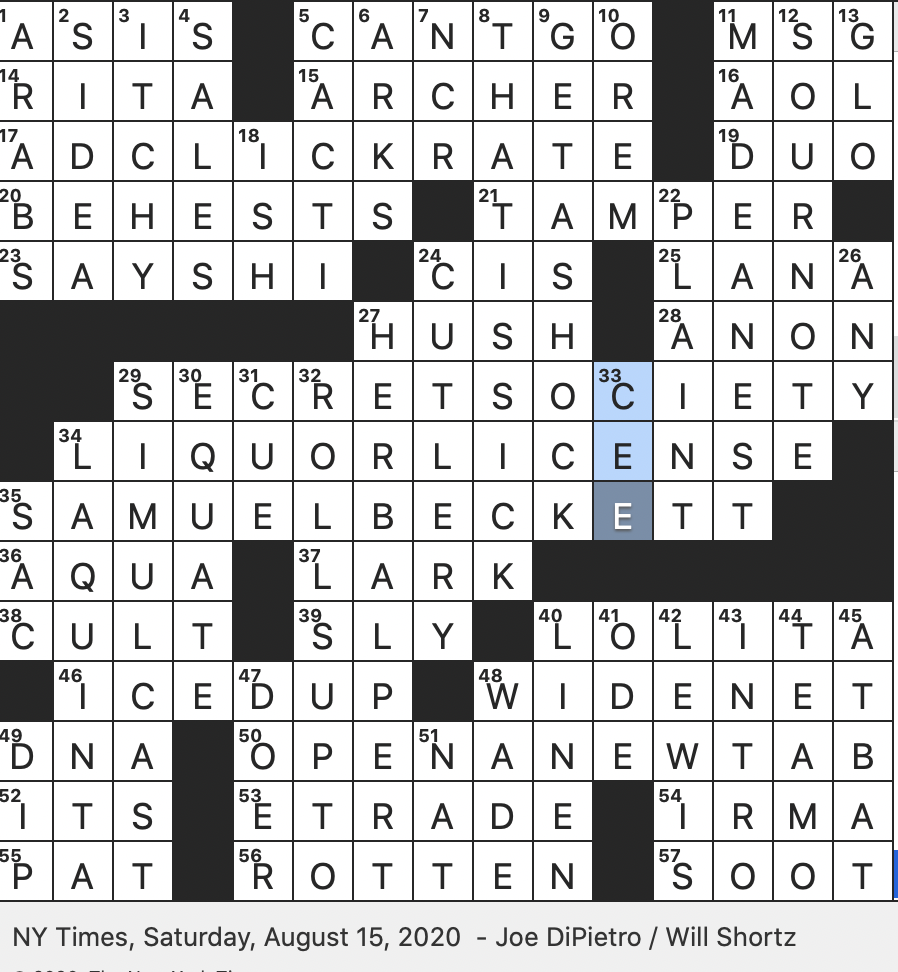 Rex Parker Does The NYT Crossword Puzzle Film Comedy Bomb Of 1994 SAT 8 15 20 Word Whispered By Quiet Old Lady In Goodnight Moon Worms 1980s Toys Internet Marketing Metric