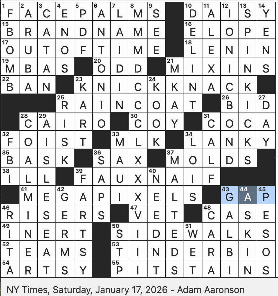 some faux coats crossword clue