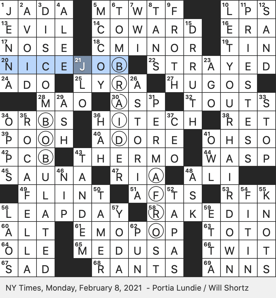 Rex Parker Does The NYT Crossword Puzzle Harp shaped Constellation MON 2 8 21 Record Label Co founded By Jay Z Liz s Best Friend On 30 Rock Banned Pollutant In Brief