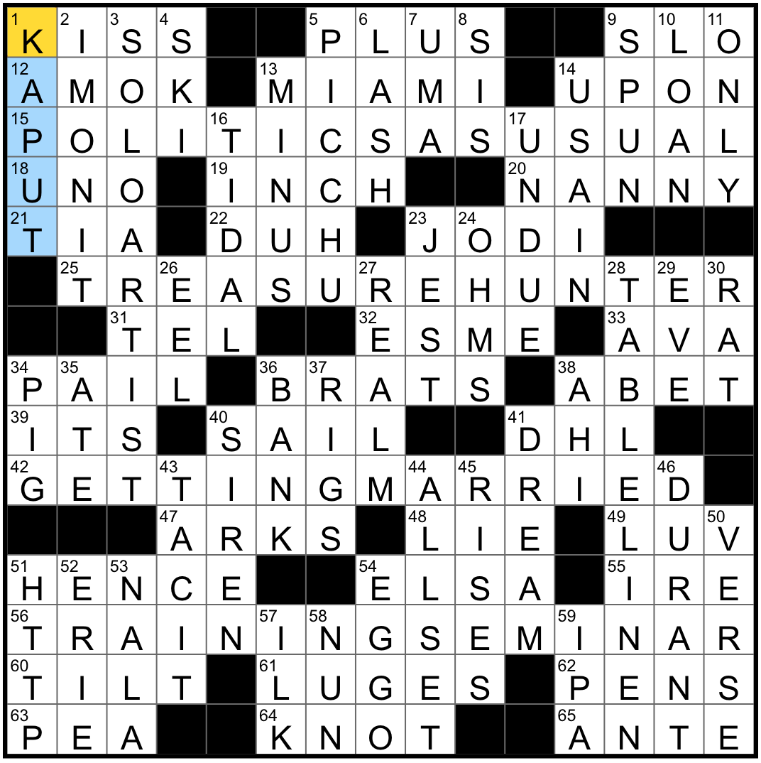 Rex Parker Does The NYT Crossword Puzzle Link Letters TUES 10 27 20 Candy Heart Sentiment Hershey s Foiled Collection Madre s Hermana