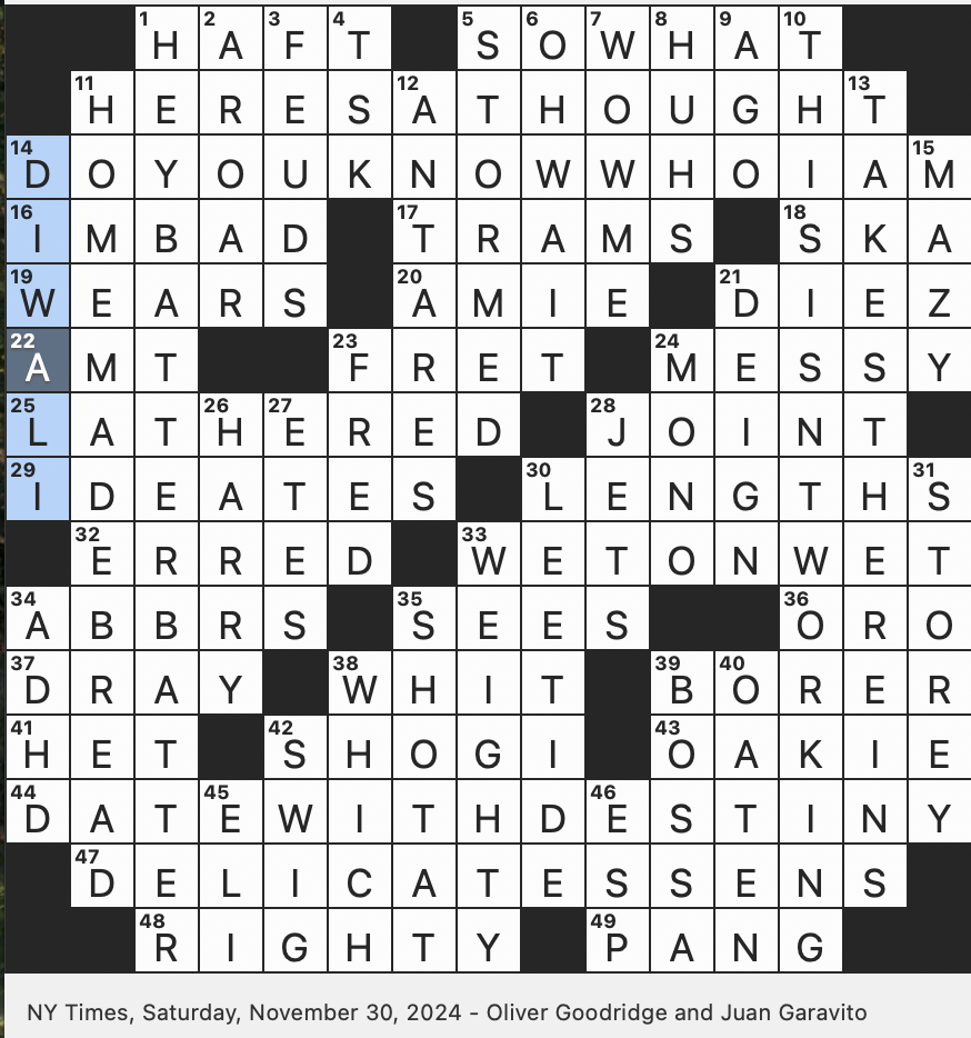 Rex Parker Does The NYT Crossword Puzzle November 2024