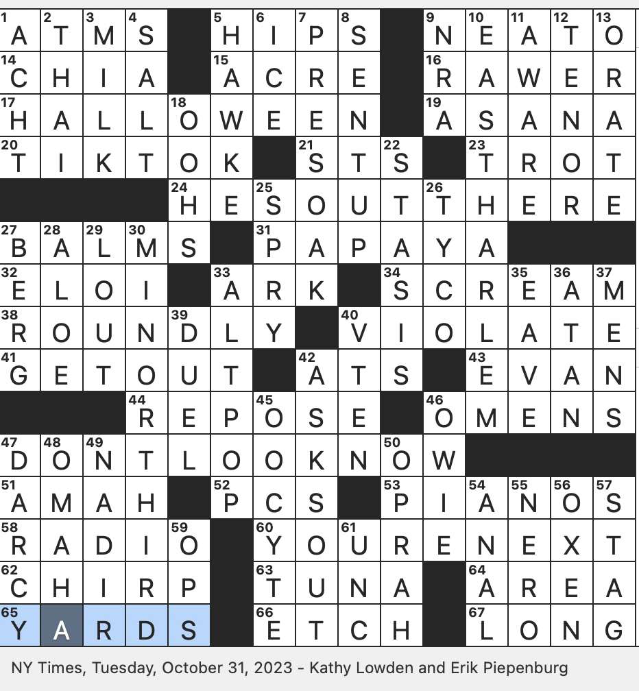 Rex Parker Does The NYT Crossword Puzzle October 2023