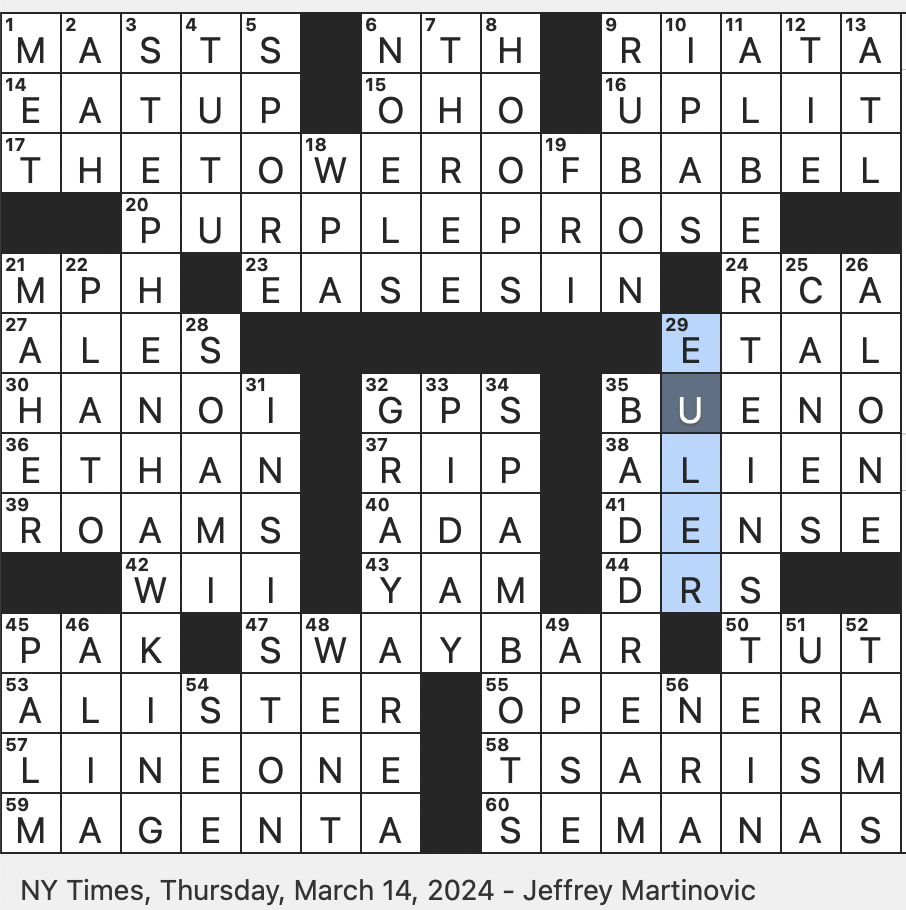 Rex Parker Does The NYT Crossword Puzzle Origin Story In Genesis 11 1 9 THU 3 14 24 An Irrational Reason To Celebrate Geocaching Necessity In Brief Something Read By A Chiromancer Rex Parker Does The NYT Crossword Puzzle Origin Story In Genesis 11 1 9 THU 3 14 24 An Irrational Reason To Celebrate Geocaching Necessity In Brief Something Read By A Chiromancer