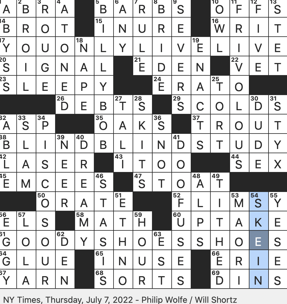 opening crossword clue