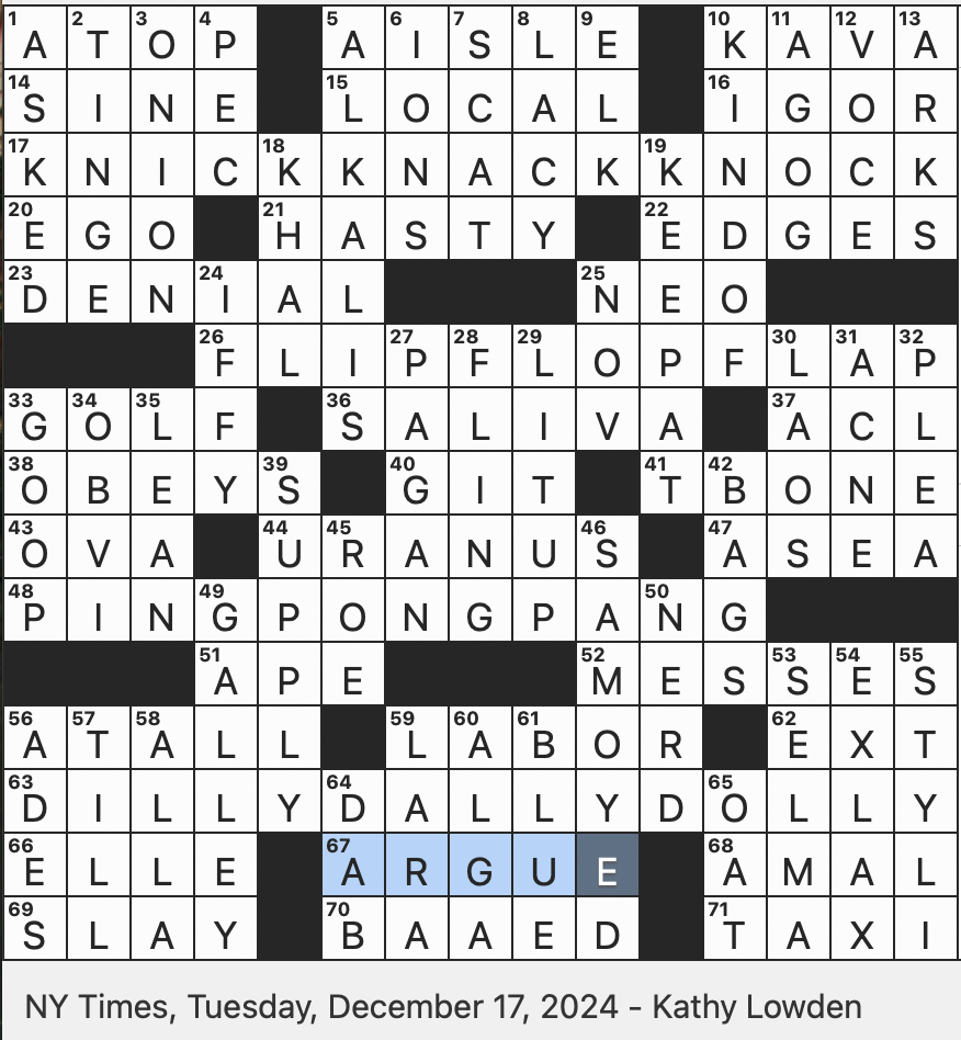 Rex Parker Does The NYT Crossword Puzzle Polynesian Drink With Psychoactive Effects TUE 12 17 24 Siberian Herding Dog Self care Company Founded By Gwyneth Paltrow Snide Comment About A Collectible