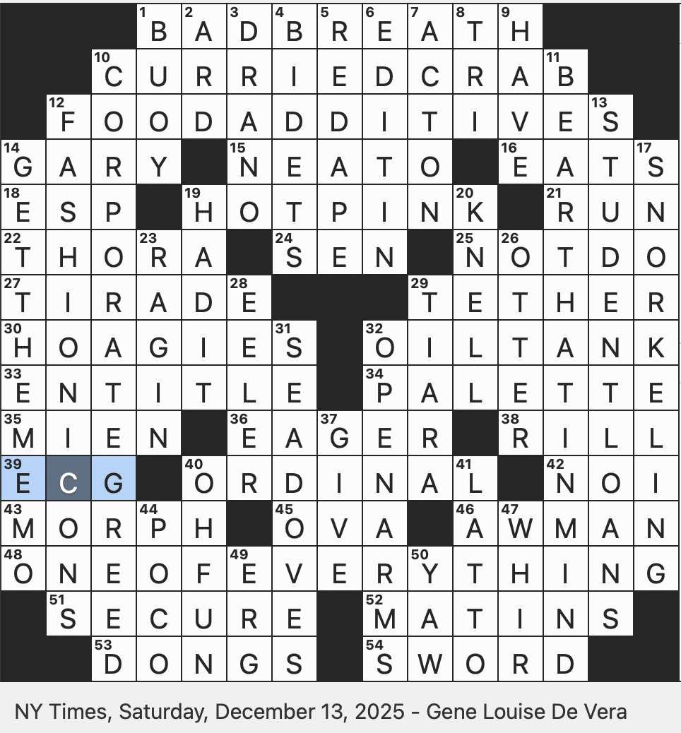 Rex Parker Does The NYT Crossword Puzzle Rapper With The 2022 Hit Big Energy SAT 12 13 25 Board Of Creatives Orangutan By Another Name Connect To The Internet Via