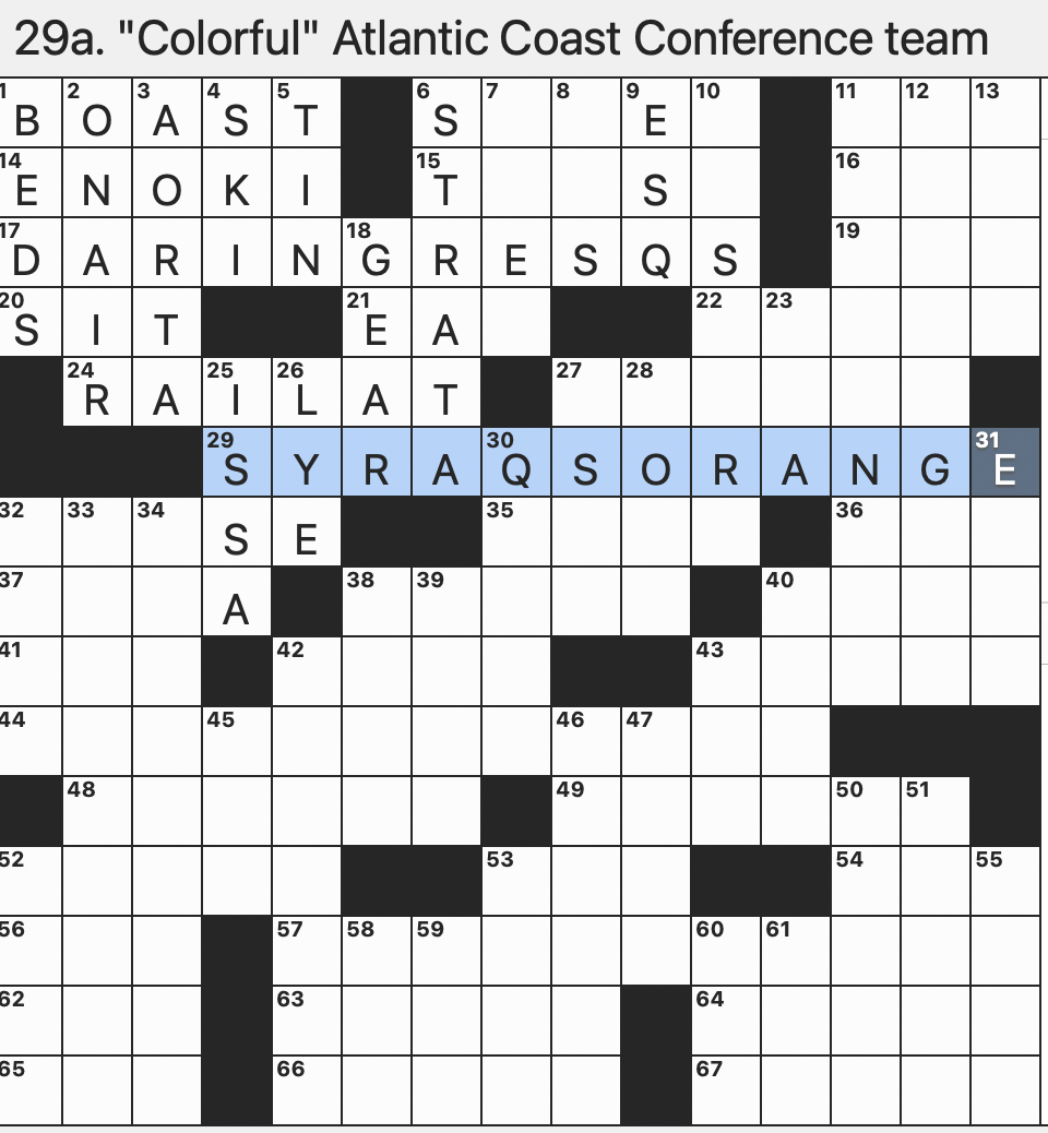 Rex Parker Does The NYT Crossword Puzzle Ratatouille Topper THU 12 18 25 Colorful Atlantic Coast Conference Team Severance Actress Tullock Mushroom In Ramen Knockoff Version Of A Bejeweled