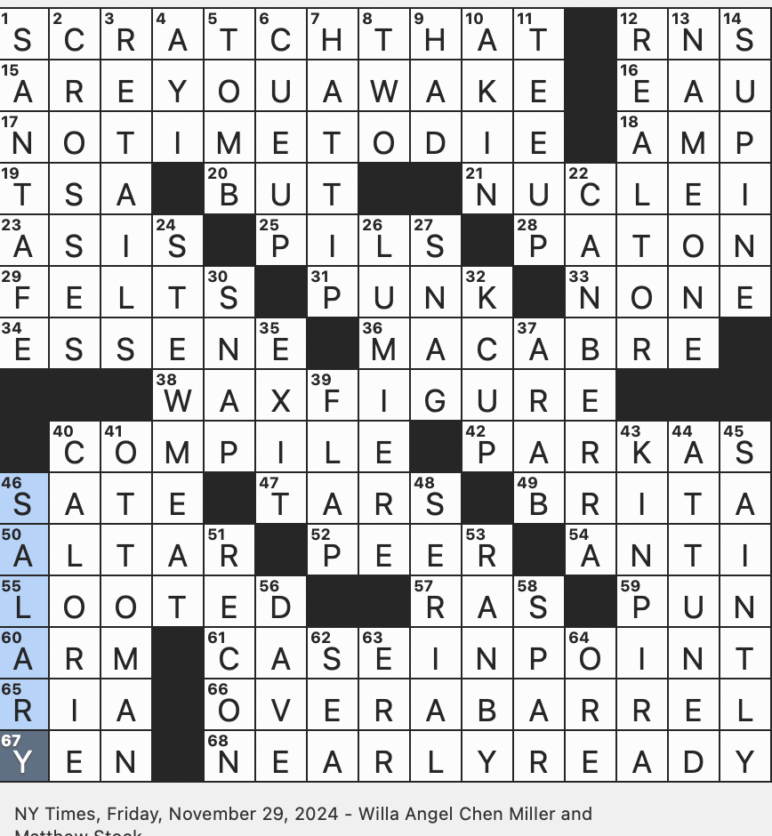 Rex Parker Does The NYT Crossword Puzzle Saut ed and simmered Japanese Dish FRI 11 29 24 Ghanaian Author Kwei Armah Half Of A Noted Arcade Pair Light Lager Variety Casually 