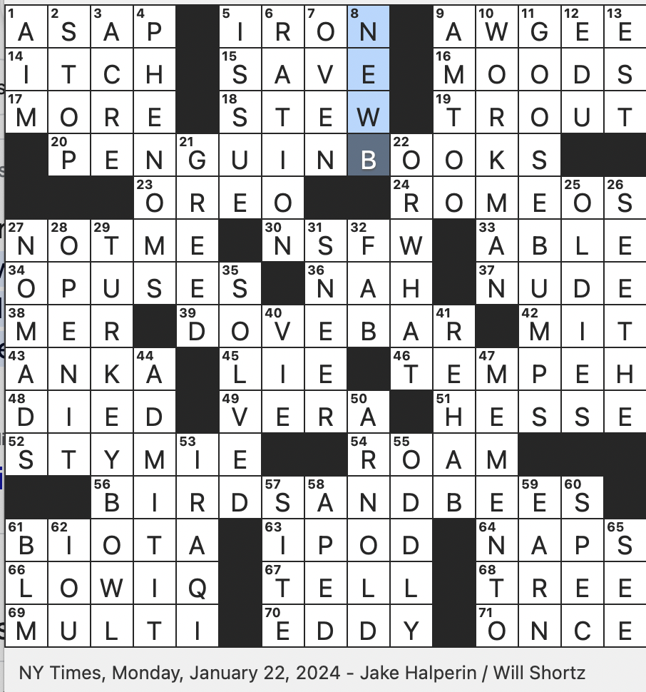 fab crossword clue