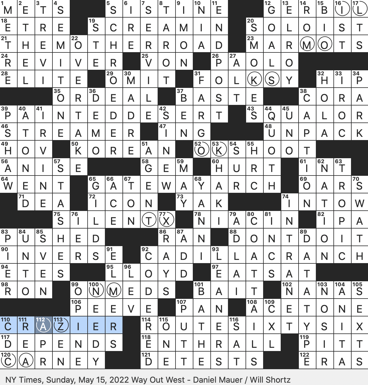 Rex Parker Does The NYT Crossword Puzzle TV 6 year old Who Attends Little Dipper School SUN 5 15 22 Jazz Bassist Carter Component Of A Bridge Truss 1990s Film With A