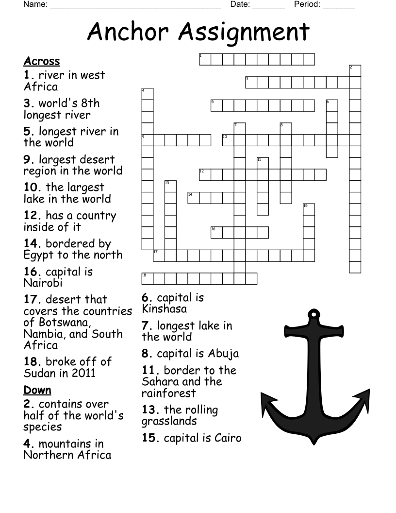 Rivers Crossword WordMint