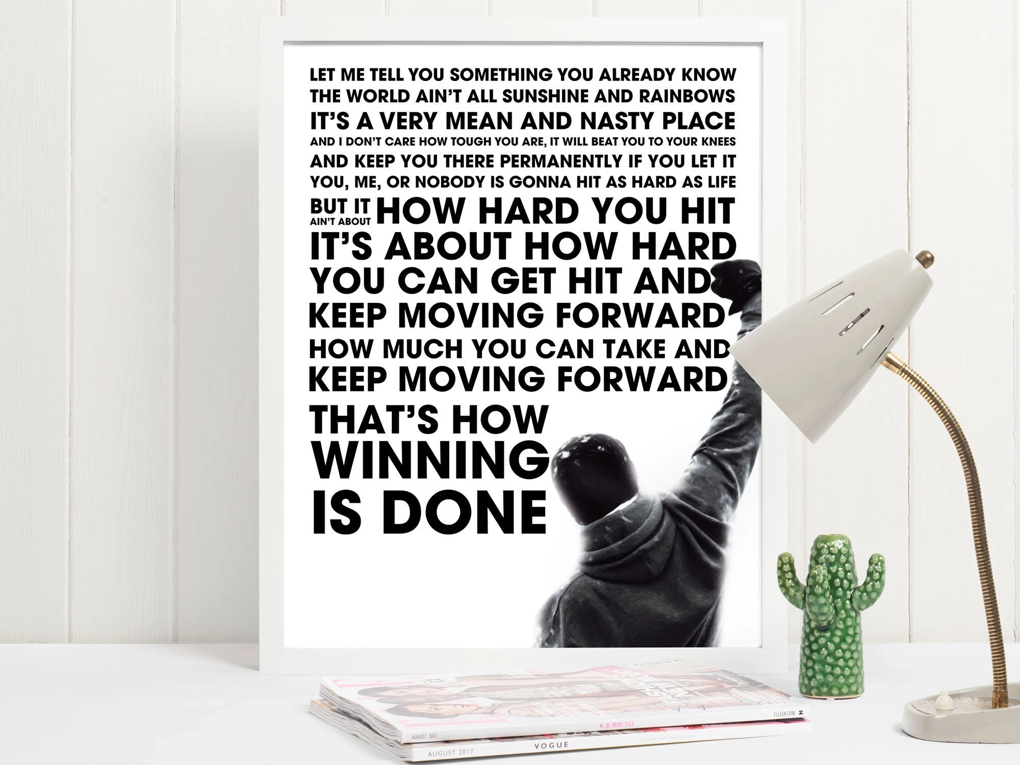 Rocky Quote Print Art Poster Inspirational Motivational Wall Art That s How Winning Is Done Etsy