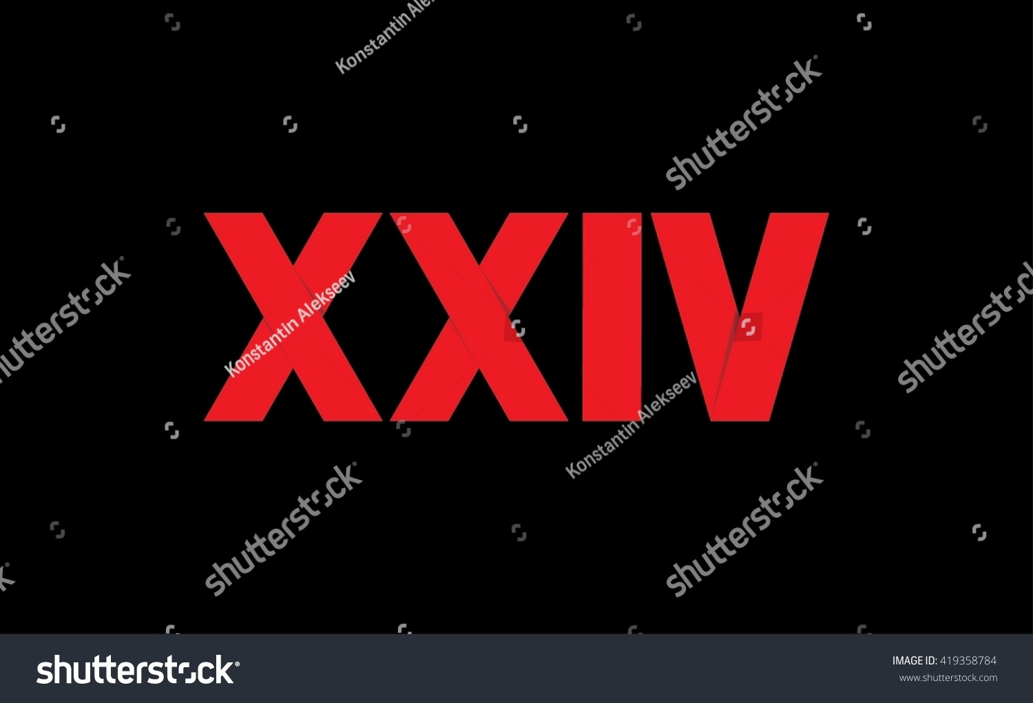 Roman Numeral 24 Stock Vector Royalty Free 419358784 Shutterstock