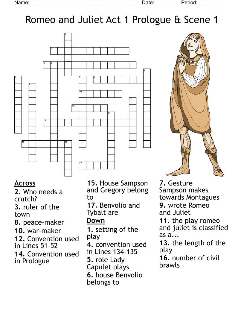 Romeo And Juliet Act 1 Prologue Scene 1 Crossword WordMint