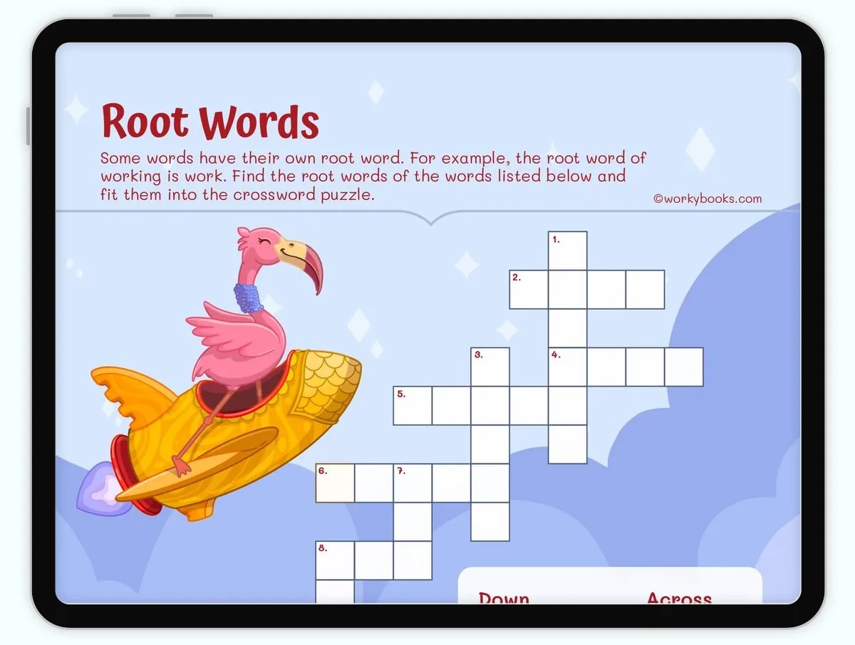 Root Word Crossword Worksheet L 3 4 C L 2 4 C L 2 4 Workybooks Printable Worksheet For Teachers Parents Homeschoolers Root Word Crossword Worksheet L 3 4 C L 2 4 C L 2 4 Workybooks Printable Worksheet For Teachers Parents Homeschoolers