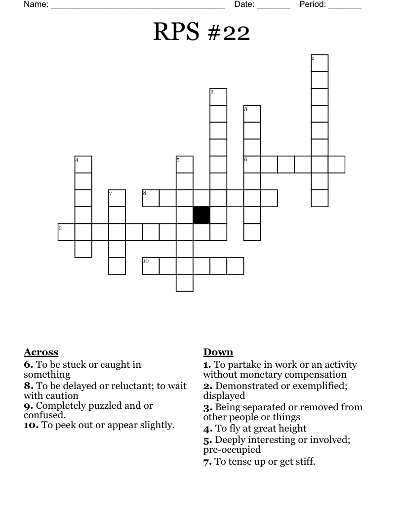 RPS 22 Crossword WordMint